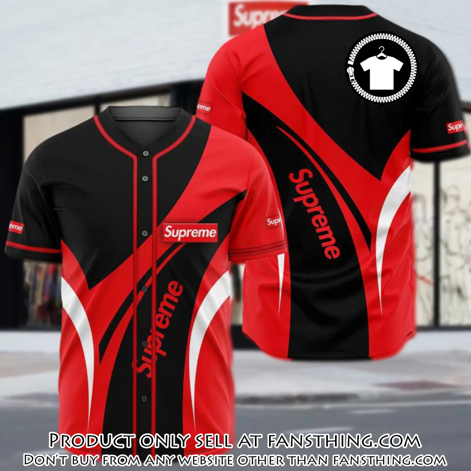 Supreme black red baseball jersey shirt luxury bjs1238 fst4727426